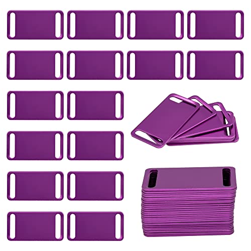 StayMax Aluminium-Gravur-Rohlinge Stempelmarken Blanko-Etiketten Hundemarke Haustiermarke 25 Stück (lila) von StayMax