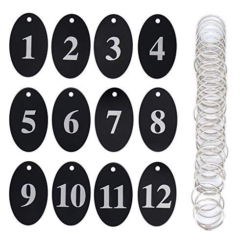 StayMax Nummernschild, oval, Aluminiumlegierung, mit Schlüsselringen 1-100 schwarz von StayMax
