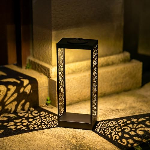 Staymoment Große Solarlaterne für Außen Garten: 39 cm LED Solarleuchten als Balkon Deko Schwarz Gartendeko Solar Windlicht outdoor Boho Stil Staymoment Große Solarlaterne für Außen Garten: 39 cm LED Solarleuchten als Balkon Deko Schwarz Gartendeko Solar Windlicht outdoor Boho Stil von Staymoment