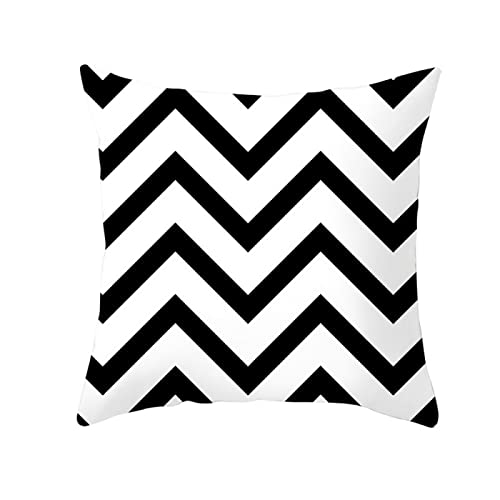 Stceaol Kissenbezug 2er Set Moderne Leinen quadratischen Kissenhülle Zuhause Dekor mit Verstecktem Reißverschluss für Sofa Auto Schlafzimmer Schwarz-Weiß-Geometrie,A5852,40X40cm Stceaol Kissenbezug 2er Set Moderne Leinen quadratischen Kissenhülle Zuhause Dekor mit Verstecktem Reißverschluss für Sofa Auto Schlafzimmer Schwarz-Weiß-Geometrie,A5852,40X40cm von Stceaol