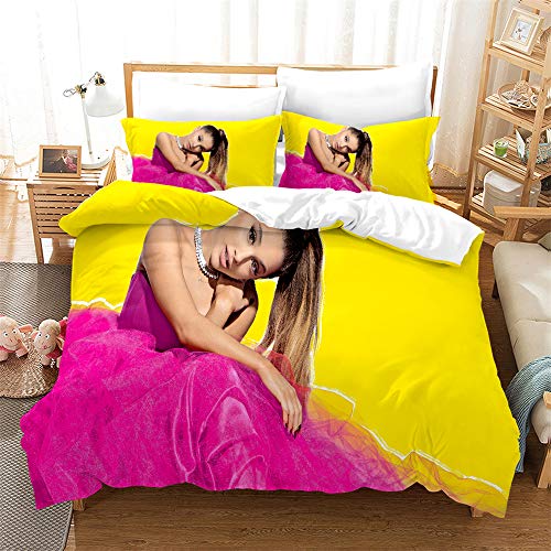 Bettbezug Mit 2 Kissenbezügen Ariana Grande Bettwäsche Mit Reißverschluss Mikrofaser Double Size Bettwäsche Set (Stil 03,135 x 200 cm) von Ste-X