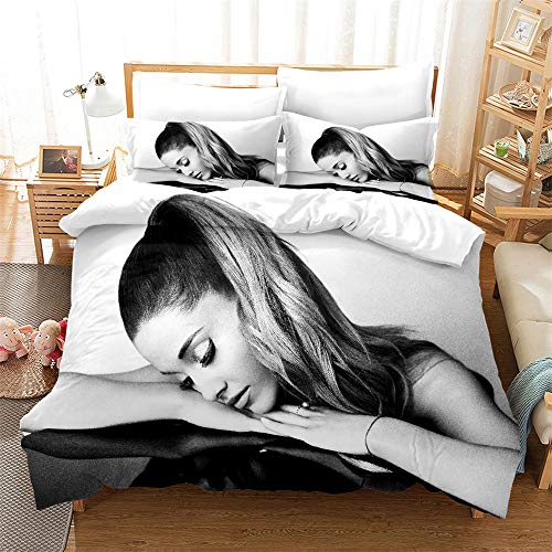 Bettbezug Mit 2 Kissenbezügen Ariana Grande Bettwäsche Mit Reißverschluss Mikrofaser Double Size Bettwäsche Set (Stil 05,135 x 200 cm) von Ste-X