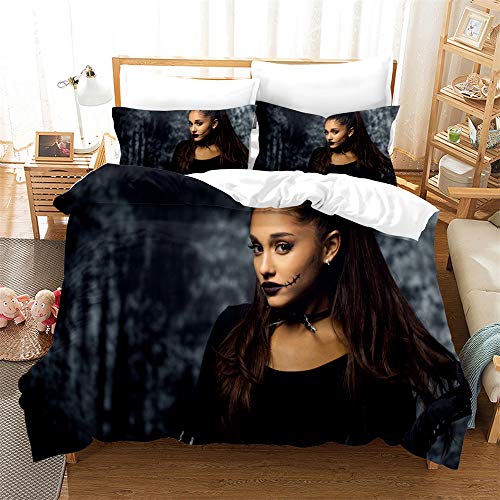Bettbezug Mit 2 Kissenbezügen Ariana Grande Bettwäsche Mit Reißverschluss Mikrofaser Double Size Bettwäsche Set (Stil 09,135 x 200 cm) von Ste-X