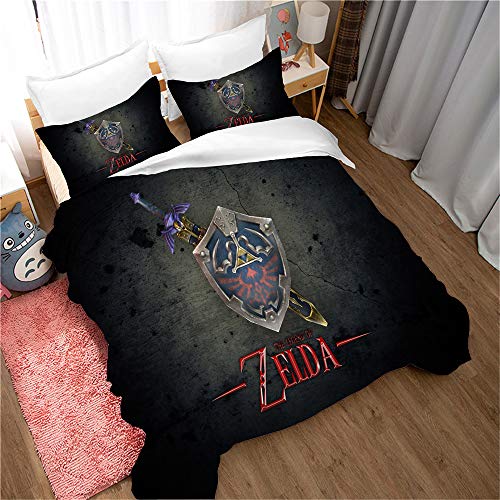 Bettbezug Und Kissenbezug Bett Set Die Legende Von Zelda Child Boy Jugendbett Set Single Double (135 x 200 cm,Muster 04) von Ste-X