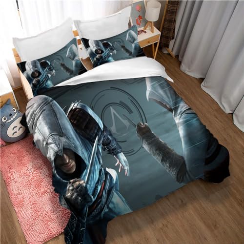 Ste-X Assassin's Creed Bettbezug-Set Rot Blau Inklusive 2 Kissenbezügen (135x200cm,Assassin's Creed 05) von Ste-X