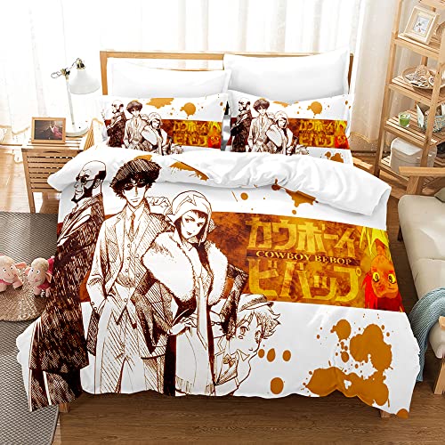 Ste-X Bettwäsche Hautfreundliche Kinder Cowboy Bebop Bettbezug Baumwolle Mädchen Teenager Bettwäsche Mit Kissenbezug (135x200cm,CB 02) von Ste-X