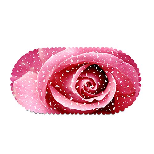 rutschfeste Badematte - PVC-Badewannenmatte Duschteppich Mit Leistungsstarken Saugnäpfen Massagefunktion Mehrfarbige Rose 70x35cm (Style 03) von Ste-X