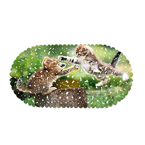 rutschfeste Badematte - PVC-Badewannenmatte Duschteppich Mit Leistungsstarken Saugnäpfen Massagefunktion Süße Katze 70x35cm (Style 05) von Ste-X