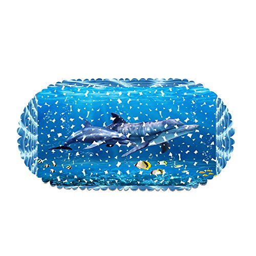 rutschfeste Badewanne Duschmatte PVC rutschfeste Blauer Ozean Delphin Badewanne Matte Für Badezimmer 70 X 35 cm Mit Starken Saugnäpfen (Style 01) von Ste-X