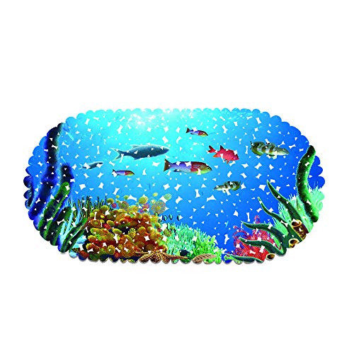 rutschfeste Badewanne Duschmatte PVC rutschfeste Blauer Ozean Delphin Badewanne Matte Für Badezimmer 70 X 35 cm Mit Starken Saugnäpfen (Style 08) von Ste-X