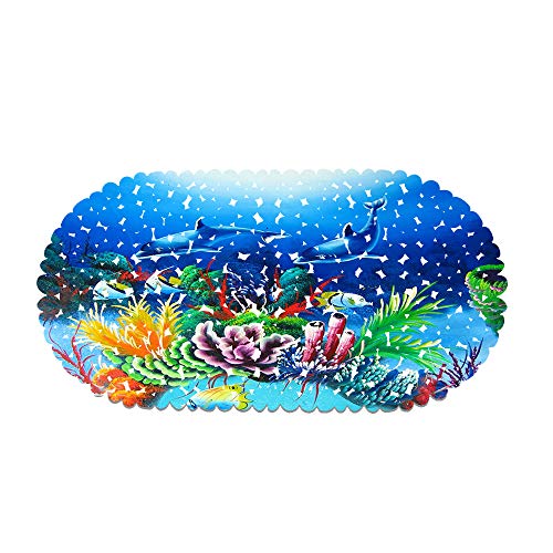 rutschfeste Badewanne Duschmatte PVC rutschfeste Blauer Ozean Delphin Badewanne Matte Für Badezimmer 70 X 35 cm Mit Starken Saugnäpfen (Style 09) von Ste-X