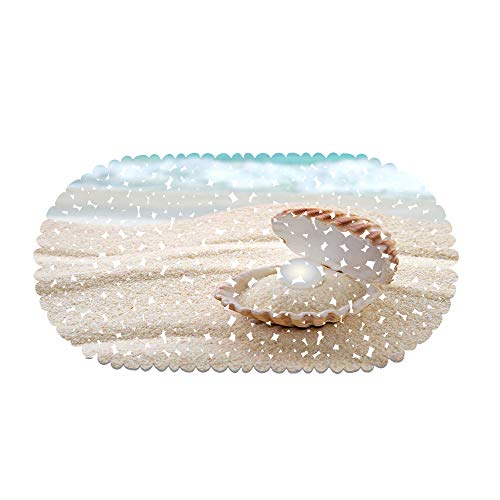 rutschfeste Badewanne Duschmatte PVC rutschfeste Strand Seestern Und Muscheln Badewanne Matte Für Badezimmer 70 X 35 cm Mit Starken Saugnäpfen (Style 01) von Ste-X