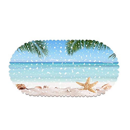 rutschfeste Badewanne Duschmatte PVC rutschfeste Strand Seestern Und Muscheln Badewanne Matte Für Badezimmer 70 X 35 cm Mit Starken Saugnäpfen (Style 12) von Ste-X