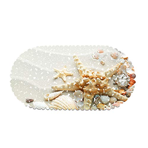 rutschfeste Badewanne Duschmatte PVC rutschfeste Strand Seestern Und Muscheln Badewanne Matte Für Badezimmer 70 X 35 cm Mit Starken Saugnäpfen (Style 16) von Ste-X