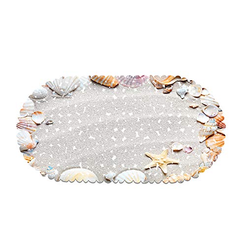 rutschfeste Badewanne Duschmatte PVC rutschfeste Strand Seestern Und Muscheln Badewanne Matte Für Badezimmer 70 X 35 cm Mit Starken Saugnäpfen (Style 17) von Ste-X