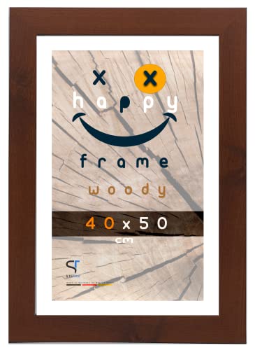 SteTas Bilderrahmen 40x50 cm Nussbaum | Happy Frame WOODY | Acrylglas | Holzrahmen in Nussbaum made in Germany von SteTas