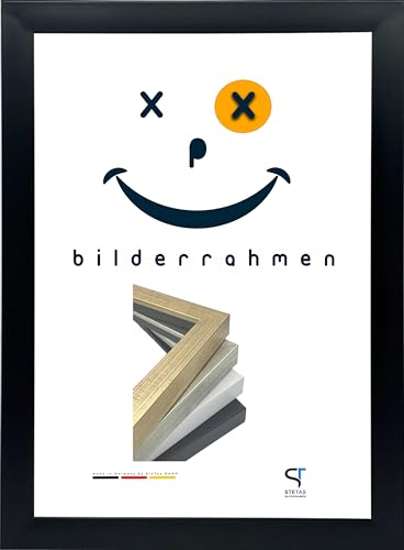 Bilderrahmen Galerie | Schwarz | 25 x 35 cm | Happy Frame Galerie | Acrylglas | Fotorahmen | Kunststoffrahmen - Massiv | Made in Germany von SteTas