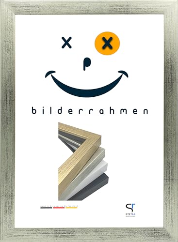 Bilderrahmen Galerie | Silber | 28 x 35 cm | Happy Frame Galerie | Acrylglas | Fotorahmen | Kunststoffrahmen - Massiv | Made in Germany von SteTas