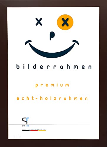 SteTas Bilderrahmen 25,1x31,5 cm in Dunkelbraun | Happy Frame Confetti | Acrylglas | Holzrahmen | Made in Germany von SteTas