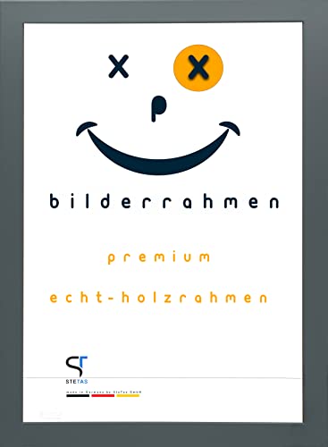 SteTas Bilderrahmen 25x25 cm | Quadratisch | in Grau (hell) | Happy Frame Confetti | Acrylglas | Holzrahmen | Made in Germany von SteTas