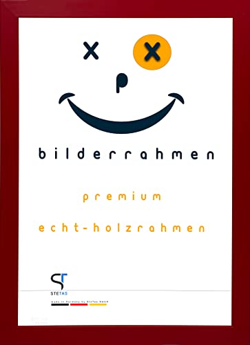 SteTas Bilderrahmen 25x25 cm | Quadratisch | in Rot | Happy Frame Confetti | Acrylglas | Holzrahmen | Made in Germany von SteTas