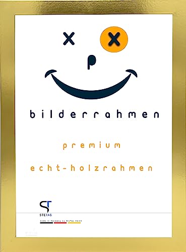SteTas Bilderrahmen 29,7x42 cm in Gold | Happy Frame Confetti | Acrylglas | Holzrahmen | Made in Germany von SteTas