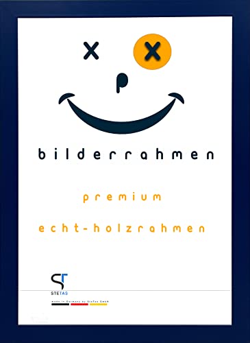 SteTas Bilderrahmen 40x100 cm in Blau (dunkel) | Happy Frame Confetti | Acrylglas | Holzrahmen | Made in Germany von SteTas