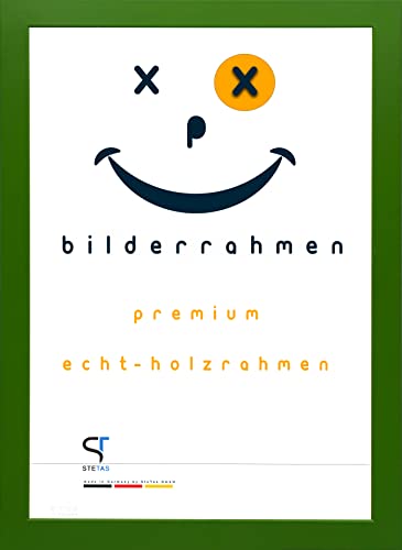 SteTas Bilderrahmen 42x59,4 cm | DIN A2 | in Grün | Happy Frame Confetti | Acrylglas | Holzrahmen | Made in Germany von SteTas