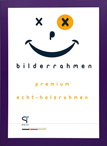 SteTas Bilderrahmen 45x45 cm | Quadratisch | in Lila (dunkel) | Happy Frame Confetti | Acrylglas | Holzrahmen | Made in Germany von SteTas
