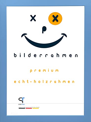 SteTas Bilderrahmen 50x60 cm in Baby-Blau | Happy Frame Confetti | Acrylglas | Holzrahmen | Made in Germany von SteTas