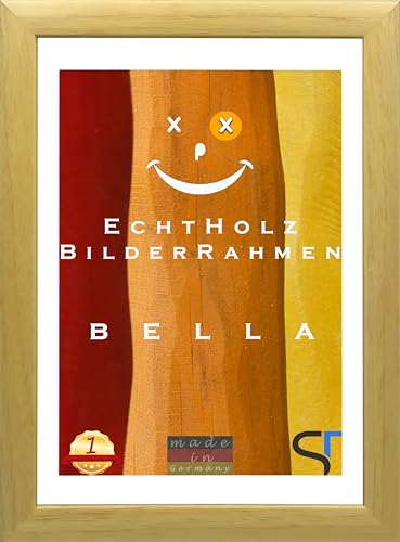 SteTas Bilderrahmen Bella | Buche/Massiv | 29,7 x 42 cm (DIN A3) | Happy Frame | Acrylglas | Holzrahmen | Fotorahmen | Posterrahmen von SteTas