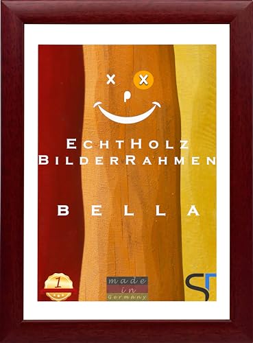 SteTas Bilderrahmen Bella | Weinrot/Bordeaux/Dunkelrot | 40 x 50 cm | Happy Frame | Acrylglas | Holzrahmen | Fotorahmen | Posterrahmen von SteTas