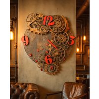 Exklusive Große Steampunk-Wanduhr. Einzigartige Steampunk-Runduhr von SteaMax