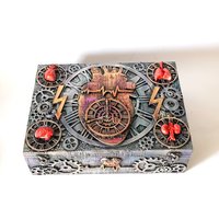 Exklusiver Großer Steampunk-Medizinschrank, Erste-Hilfe-Schrank, Apothekerbox, Erste-Hilfe-Box, Apothekerschrank, Steampunk von SteaMax