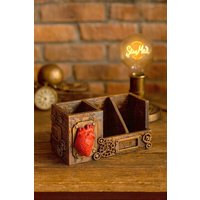 Schreibtisch Organizer, Schreibzeug Aufbewahrung, Visitenkartenbox, Bürobedarf, Büromöbel, Steampunk Schreibtisch Organizer, Schreibzeug Aufbewahrung, Visitenkartenbox, Bürobedarf, Büromöbel, Steampunk von SteaMax