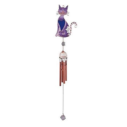 StealStreet SS-G-99294 Windspiel Katze Kupfer und Edelstein Garten Dekoration Hängende Veranda Dekor von StealStreet