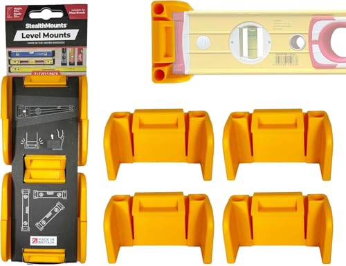 StealthMounts Gelber Universal-Wasserwaagenhalter | Abschließbare Nivellierhalterung, kompatibel mit allen Marken (2er-Pack) von StealthMounts