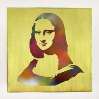 Mona Lisa Kunstwerk. Pop Wandkunst. Luxus Hohe Qualität Von Hand Graviert Auf Kupfer Aluminium Messing Metall. Gerahmt. 30x30cm Oder 50x50cm Tolles von SteamEscape