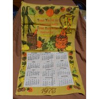 Vintage Kalender Handtuch/Wandbehang - 1973- Thank You For The World So Sweet, in Original Verpackung von SteamRollerVintage