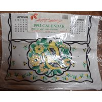 Vintage Kalender Handtuch/Wandbehang - 1992 Orioles/Vögel/Blumen in Original Verpackung von SteamRollerVintage