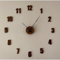Dyi 3D Handgemachte Große Wanduhr Aus Holz | Wand Dekor Wohnzimmer von SteamWorksCo