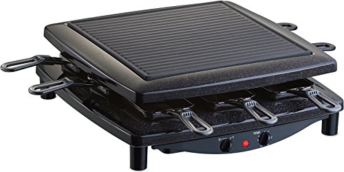 Steba Raclette, Made in Germany, emaillierte Gusseisen-Grillplatte, Grillfläche ca. 26 x 26 cm, 8 emaillierte Pfännchen, RC 2.1 von Steba