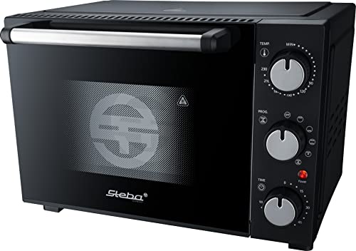 Steba Backofen KB M19 mit wirksamer Gehäuseisolation für geringe Oberflächentemperatur, 19L Innenraum, Umluft zuschaltbar, Programm- und Temperaturwähler, Timer bis 90Min, Innenraumbeleuchtung von Steba