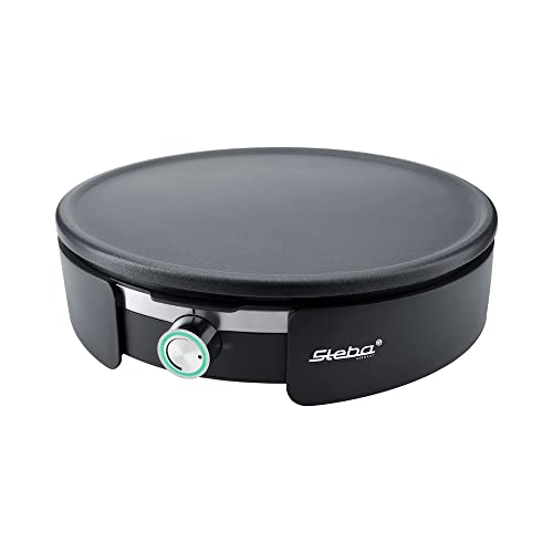 Steba Crepes Maker XXL CR 36, inkl. Teigrechen und Crepeswender, 35cm Durchmesser, abnehmbare Platte, stufenlose Temperaturregelung 18-76-00 Edelstahl Schwarz von Steba