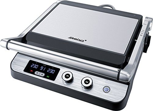 Steba FG 120 Optimaler Grill Tisch Elektro 1800 W Schwarz, Edelstahl – Grill (1800 W, Grill, Elektro, 27 x 24 mm, Tisch, schwarz, Edelstahl) von Steba