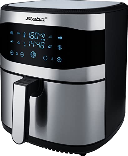 Steba Family Heißluftfritteuse, 8L mit Touchscreen, 8 Programme, Timer 60 min., 1800 Watt, Fritteuse ohne Öl, HF 8000 von Steba