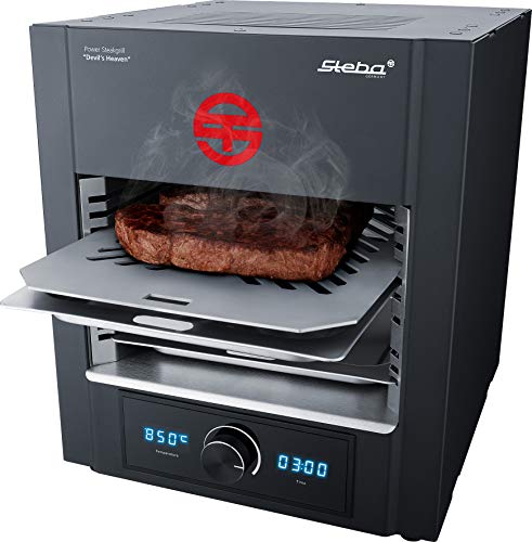 Steba Power ELEKTRO Steakgrill PS M2000 Devil's Heaven | elektronische Temperaturregelung von 400 bis 850°C | Timer bis 99:59 Minuten | Entnehmbarer Edelstahl-Einschubrahmen | 2000 Watt von Steba