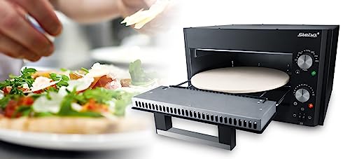 Steba Power-Pizzabäcker PB 1000, inkl. Pizzastein mit Durchmesser 30cm, stufenlose Temperaturregelung von 160-400°C, sehr hohe Heizleistung bis 1800W, Timer, Überhitzungsschutz, Cool-Touch-Gehäuse von Steba