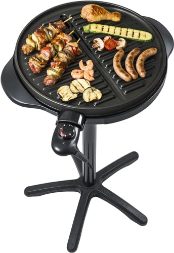 Steba VG250 BBQ-Grill VG 250 | Große Grillplatte mit 40 cm Durchmesser | stufenlose Temperaturregelung | Low-Fat: Bratflüssigkeit läuft in eine Auffangschale ab | 1800 Watt von Steba