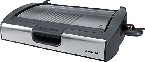 Steba BBQ Tischgrill mit Glasdeckel, große Grillfläche 29,0 x 40,0 cm, Hot Zone, Temperaturkontrollleuchte, Alu-Druckguß-Grillplatte mit Grillmuster, 2200 Watt, VG 200 von Steba